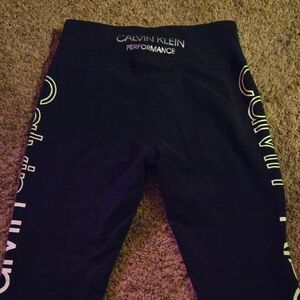 Calvin Klein Kids Black and Yellow Leggings
